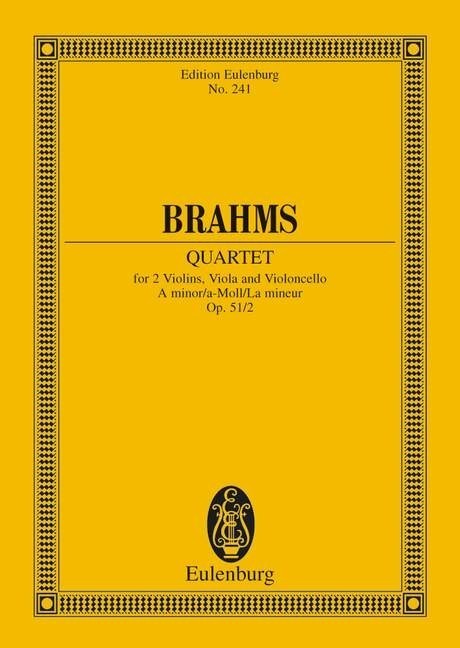 Brahms: String Quartet A minor Opus 51/2 (Study Score) published by Eulenburg